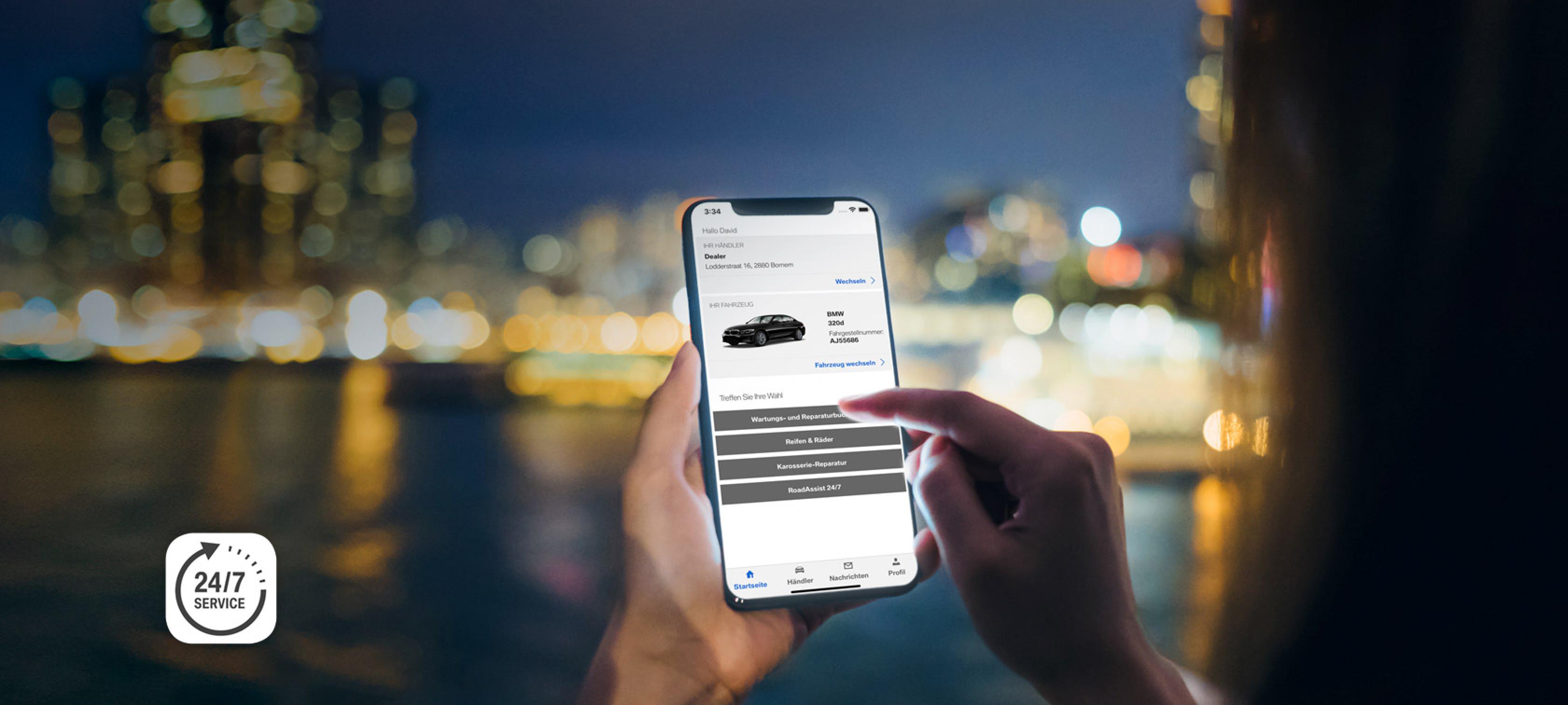 Entdecken Sie die BMW 24/7 Service App.
